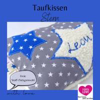 Kuschelkissen Stern Sterne Wunschnamen Taufkissen Geburtskissen - Schmusekissen Kissen mit Namen Bild 1