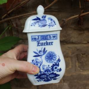 2 Vorratsdosen Tee Zucker Zwiebelmuster Porzellan 90er Jahre Made in China Bild 5