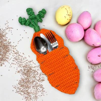 Häkelanleitung Bestecktasche Karotte - Nur die Anleitung // Deutsch