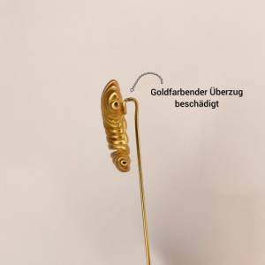 Goldfarbende Vintage Nadelbrosche mit Mond Motiv aus den 80er / 90er Jahren, Nadel Pin Modeschmuck Bild 3