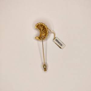 Goldfarbende Vintage Nadelbrosche mit Mond Motiv aus den 80er / 90er Jahren, Nadel Pin Modeschmuck Bild 5