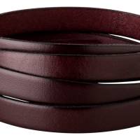 1m Flaches Lederband Bordeaux  (schwarzer Rand) 10x2mm hochwertiges Rindleder Made in Spain Bild 1
