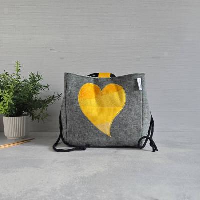 Projekttasche für Stricken | Herztasche |  Bobbeltasche | Japanische Reistasche | besondere Stricktasche