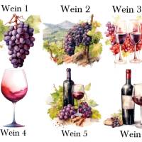 Bügelbilder Bügelmotiv Wein Trauben Holzfass Rotwein Weißwein Höhe 10cm Bild 2