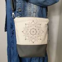 Crossbag Damen beige Crossbodybag bestickt Mandala Umhängetasche mit austauschbaren Gurtband Bild 9