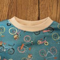 Sweatshirt aus Jerseystoff mit Bündchen für Babys und Kinder mit  Fahrrädern in blau Bild 3