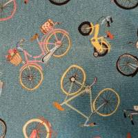 Sweatshirt aus Jerseystoff mit Bündchen für Babys und Kinder mit  Fahrrädern in blau Bild 4