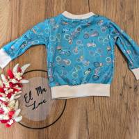 Sweatshirt aus Jerseystoff mit Bündchen für Babys und Kinder mit  Fahrrädern in blau Bild 5