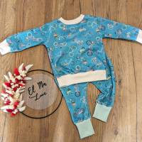 Sweatshirt aus Jerseystoff mit Bündchen für Babys und Kinder mit  Fahrrädern in blau Bild 6