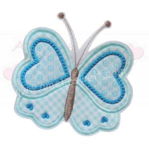 großer Schmetterling  ca. 12,5 x 12,5 cm Applikation bügelbild Aufnäher kariert gestickt Bild 1