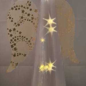 Lichterengel Sternentraum Schutzengel Glücksengel Leuchtengel mit LED Lichterkette und Timer Bild 2