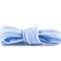 Seidenband Crinkle Crêpe Hellblau 1m 100% Seide handgenäht und handgefärbt Schmuckband Wickelarmban Bild 1