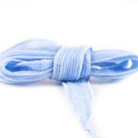 Seidenband Crinkle Crêpe Hellblau 1m 100% Seide handgenäht und handgefärbt Schmuckband Wickelarmban Bild 2