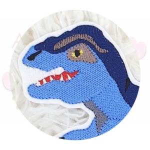 T Rex extra groß Dinosaurier 16,5cm x 13,5cm blau grau dunkelblau zum aufbügeln bügelbild kinder drache aufnäher applika Bild 2