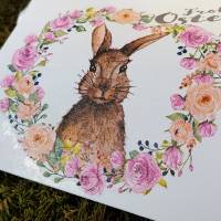 3 Kissenschachteln  Ostergeschenk verpacken Hase Blumenkranz Bild 2