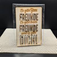 3D Holzkarte, Glückwunschkarte, Grußkarte, Freunde, kleines Geschenk für Freunde Bild 2