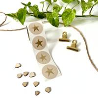 Aufkleber STERN BEIGE runder Sticker Geschenkaufkleber Goldeffekt Dekomaterial ab 10 Stück weihnachtsverpackung Bild 1