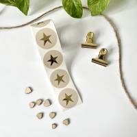 Aufkleber STERN BEIGE runder Sticker Geschenkaufkleber Goldeffekt Dekomaterial ab 10 Stück weihnachtsverpackung Bild 3