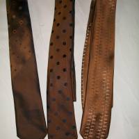 Vintage Krawatten in edlem  braun-gemusterten Design aus den 70-er/80-er Jahren Bild 1