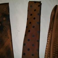Vintage Krawatten in edlem  braun-gemusterten Design aus den 70-er/80-er Jahren Bild 2