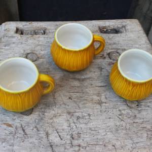 3er Set Kaffeebecher Kaffeetassen Tassen Becher Keramik 70er Jahre Bild 2