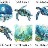 Bügelbilder Bügelmotiv Schildkröte Meer Ozean Junge Mädchen Höhe 20cm Bild 2